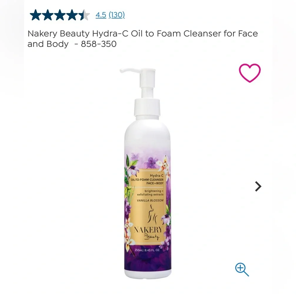 Nakery Beauty Hydra-C Oil to Foam Cleanser for Face & Body (Brand New Sealed )